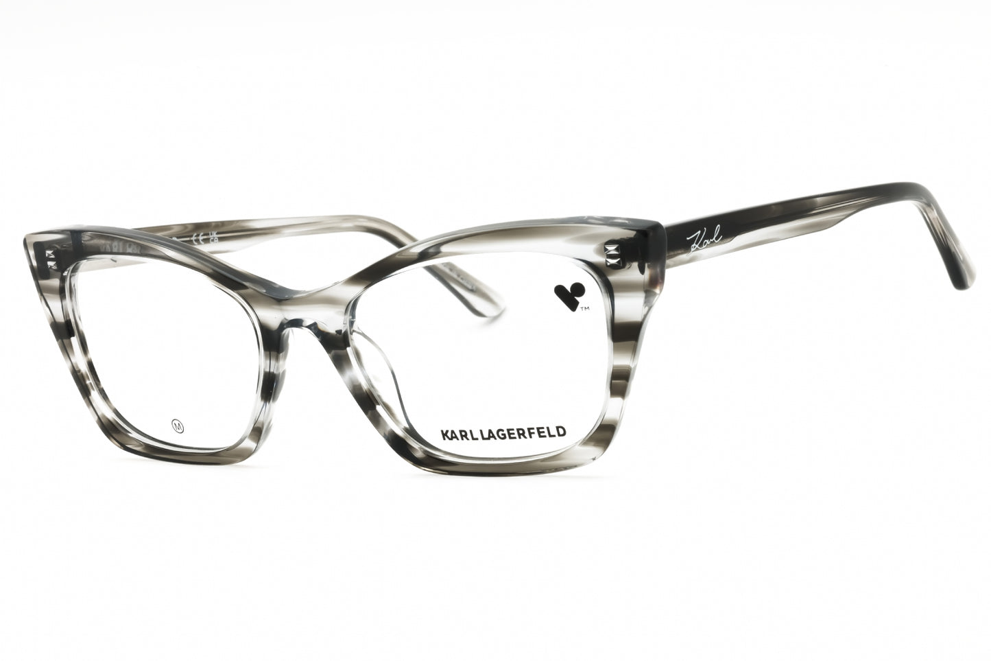 KARL LAGERFELD KL6134 - Striped Grey/Clear Demo Lens
