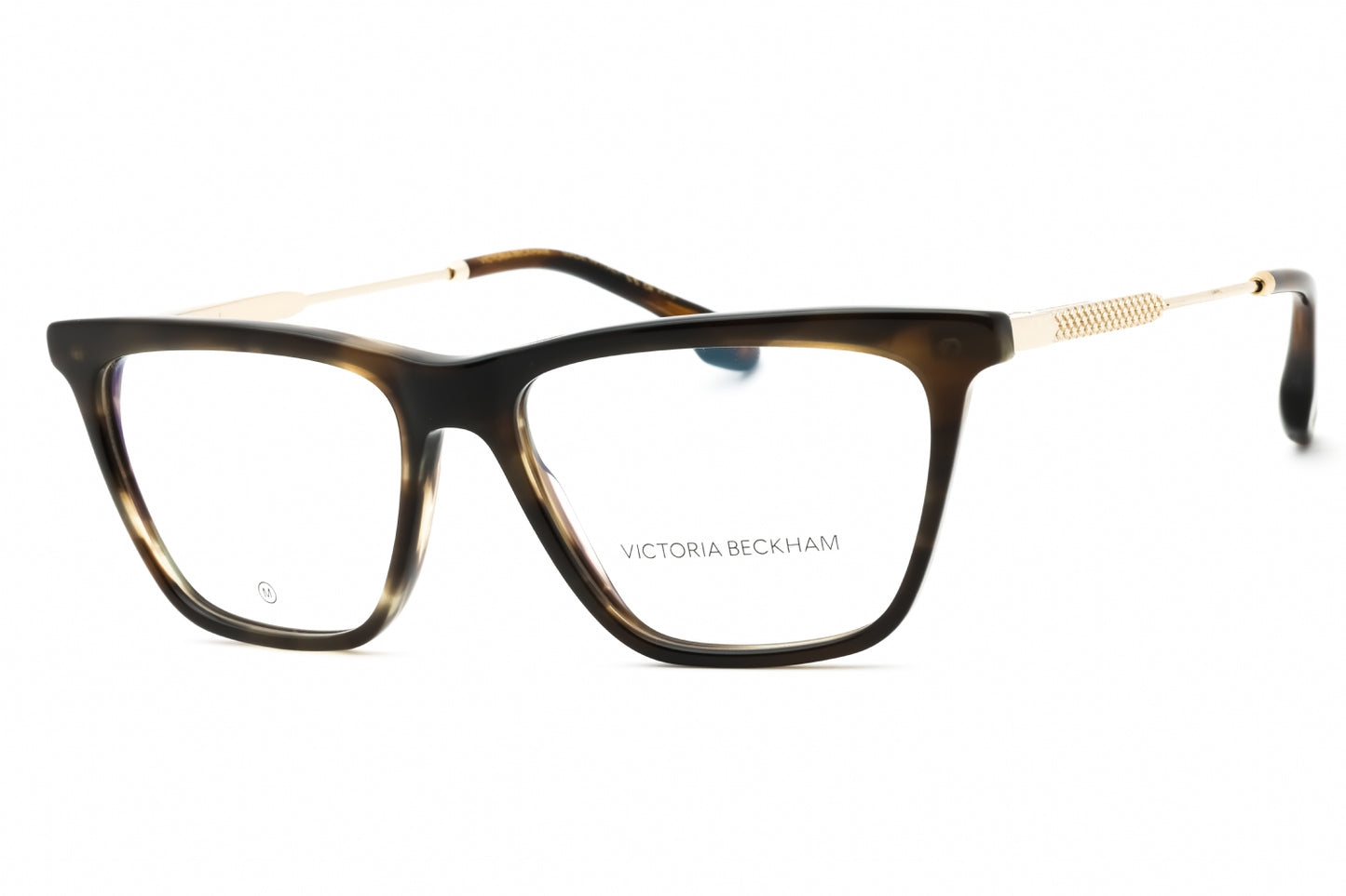Victoria Beckham VB2663 - Striped Khaki Havana/Clear Demo Lens
