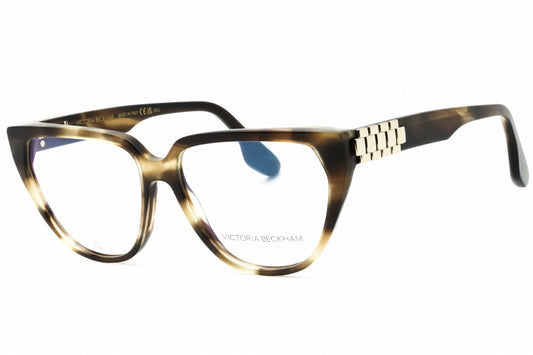 Victoria Beckham VB2661 - Striped Khaki Havana/Clear Demo Lens