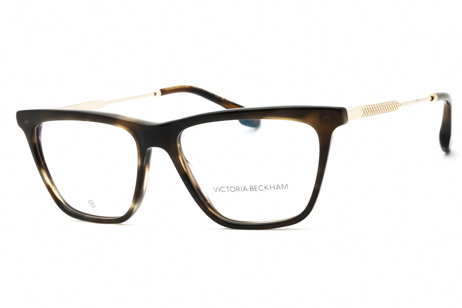 Victoria Beckham VB2663 - Striped Khaki Havana/Clear Demo Lens
